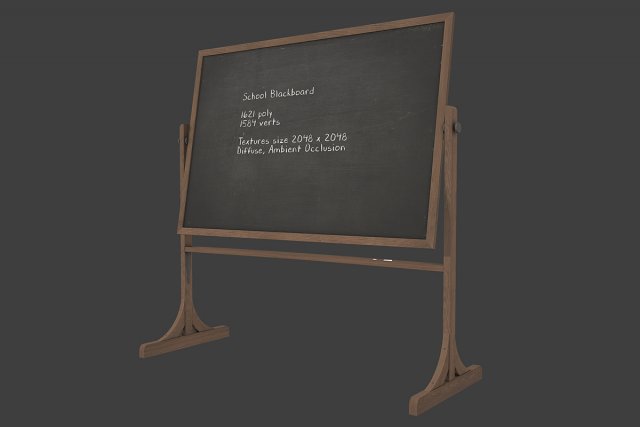 school blackboard Model 3D .c4d .max .obj .3ds .fbx .stl .blend 