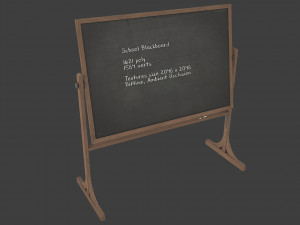 school blackboard Model 3D