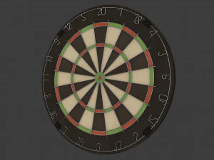 dartboard cabinet and darts 3D Model