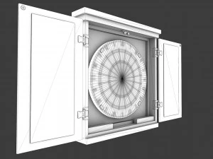 dartboard cabinet and darts 3D Model