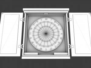 dartboard cabinet and darts 3D Model