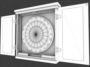 dartboard cabinet and darts 3D Model