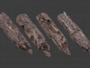 scanned logs planks sticks and stumps 3D Model