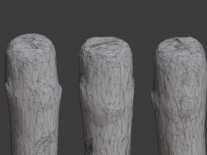 scanned logs planks sticks and stumps 3D Model