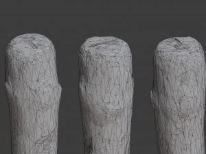 scanned logs planks sticks and stumps 3D Model
