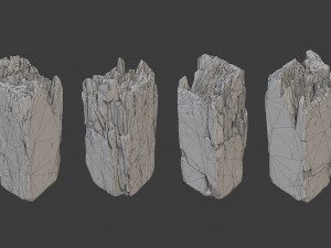 scanned logs planks sticks and stumps 3D Model