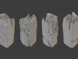 scanned logs planks sticks and stumps 3D Model