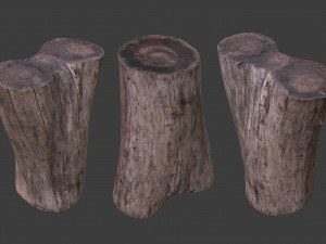 scanned logs planks sticks and stumps 3D Model