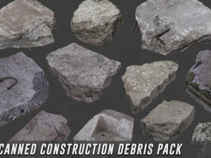 taranmış inşaat enkaz paketi 3D Model