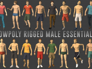 lowpoly rigged male essentials 3Dモデル