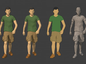 lowpoly rigged male essentials Modèle 3D