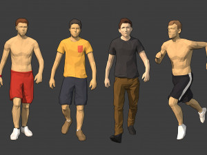 lowpoly rigged male essentials Modèle 3D