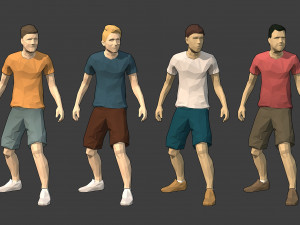 lowpoly rigged male essentials Modèle 3D