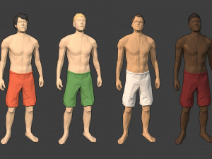 lowpoly rigged male essentials Modèle 3D