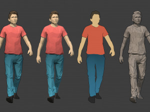 lowpoly rigged male essentials Modèle 3D
