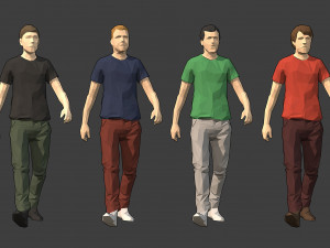 lowpoly rigged male essentials Modèle 3D
