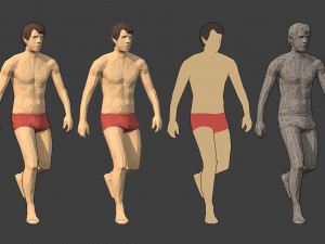 lowpoly rigged male essentials Modèle 3D