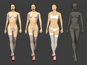 lowpoly rigged female essentials Modelo 3D