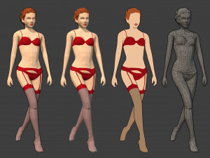 lowpoly rigged female essentials Modelo 3D