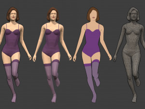 lowpoly rigged female essentials Modelo 3D