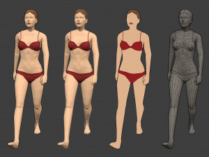 lowpoly rigged female essentials Modelo 3D