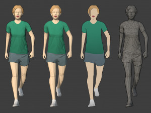 lowpoly rigged female essentials Modelo 3D