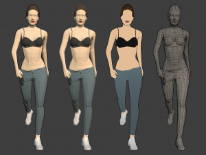 lowpoly rigged female essentials Modelo 3D
