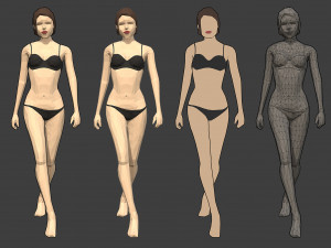 lowpoly rigged female essentials Modelo 3D