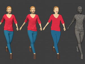 lowpoly rigged female essentials Modelo 3D
