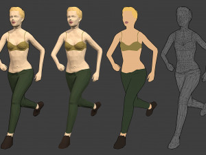 lowpoly rigged female essentials Modelo 3D
