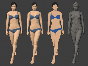 lowpoly rigged female essentials Modelo 3D