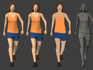 lowpoly rigged female essentials Modelo 3D
