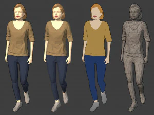 lowpoly hileli insanlar 3D Model