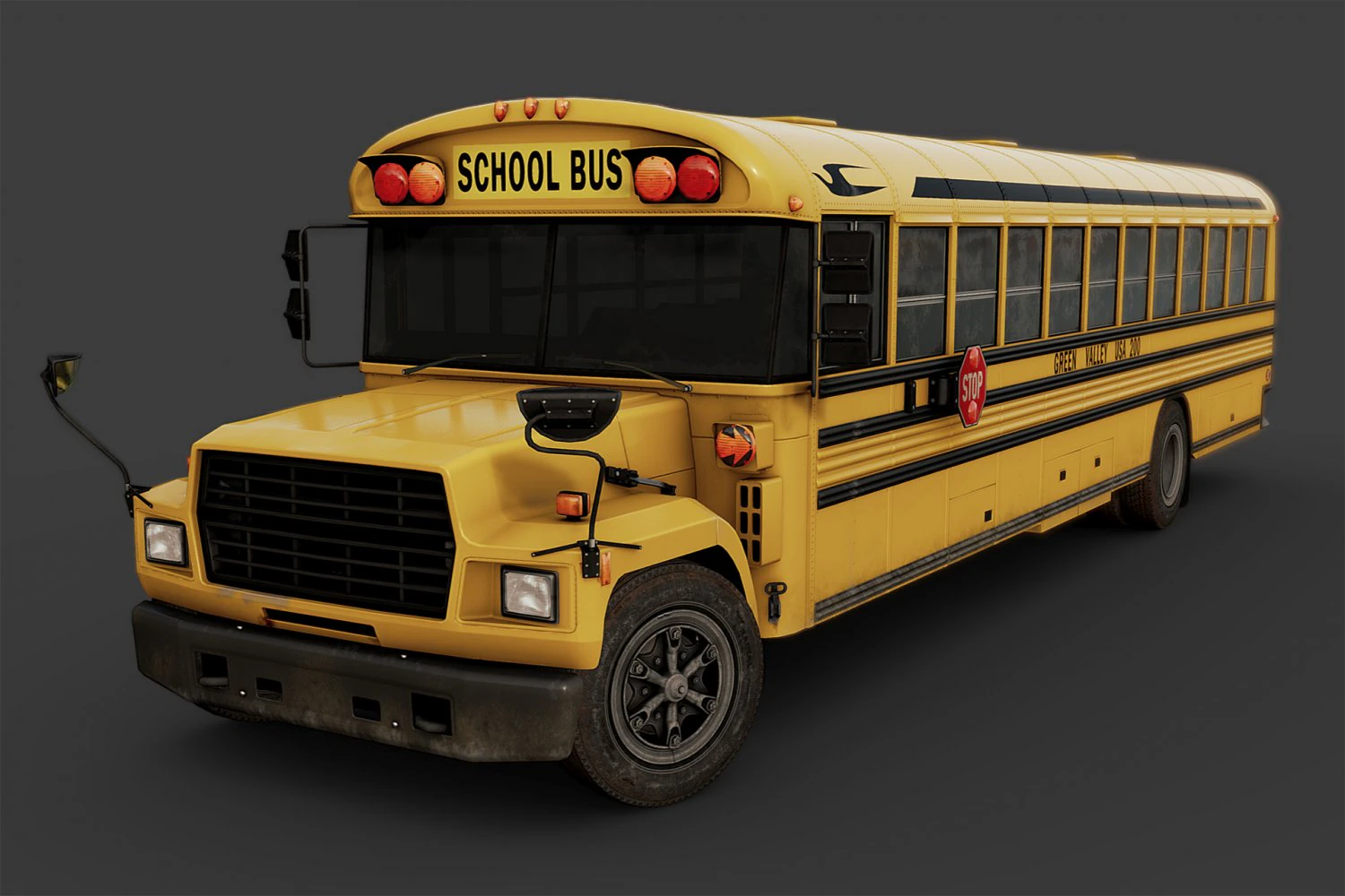 school bus 3D Model .c4d .max .obj .3ds .fbx .stl .blend 