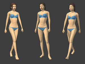 rigged lowpoly female character - caren 3Dモデル