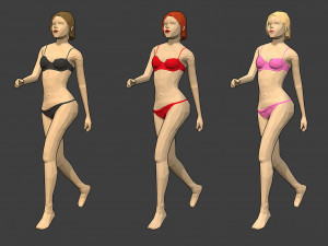rigged lowpoly female character - caren Modelo 3D