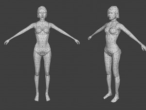rigged lowpoly female character - caren Modelo 3D