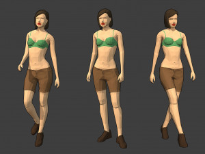 rigged lowpoly female character - diana 3Dモデル