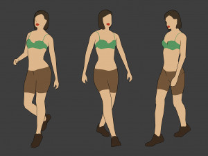 rigged lowpoly female character - diana Modelo 3D
