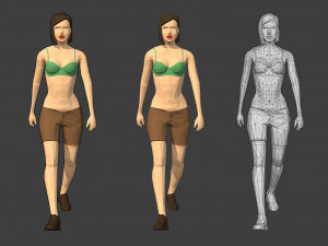 rigged lowpoly female character - diana Modelo 3D