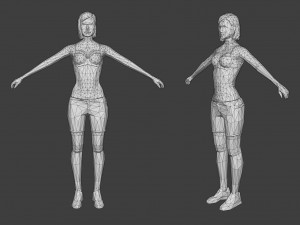 rigged lowpoly female character - diana Modelo 3D