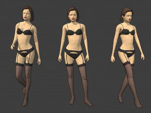 rigged lowpoly female character - jane 3Dモデル