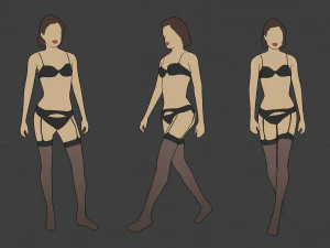 rigged lowpoly female character - jane 3D Model