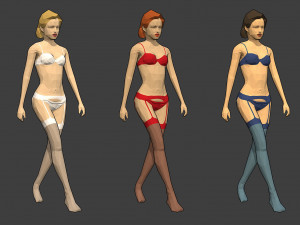 rigged lowpoly female character - jane 3D 모델