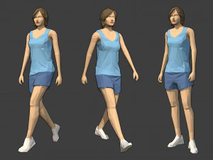 धांधली लोपोली महिला पात्र - जोडी 3D मॉडल