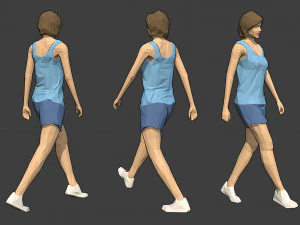 rigged lowpoly female character - jody 3D Model