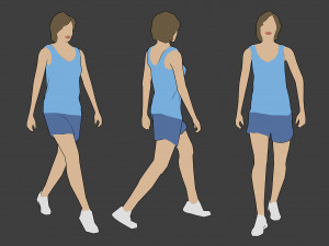 rigged lowpoly female character - jody Modèle 3D