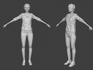 rigged lowpoly female character - victoria 3D Model