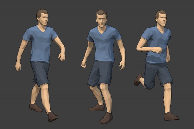 rigged lowpoly male character - jack Modelo 3D .c4d .max .obj .3ds .fbx .stl .blend 