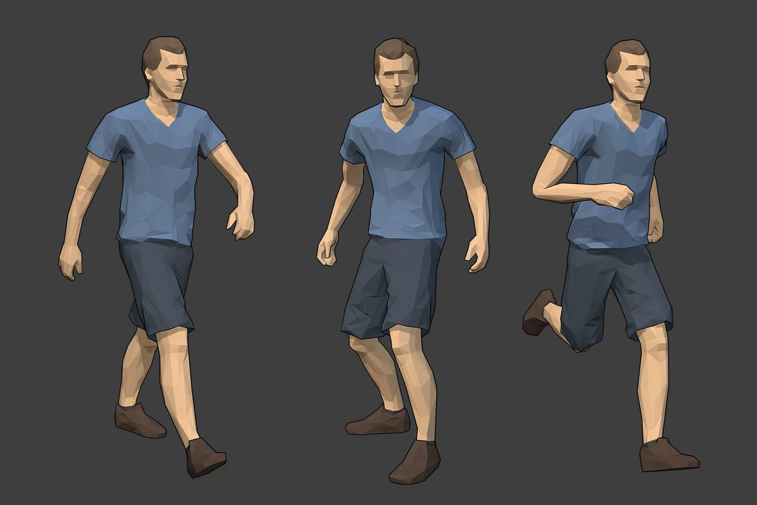 rigged lowpoly male character - jack 3D Model .c4d .max .obj .3ds .fbx .stl .blend 